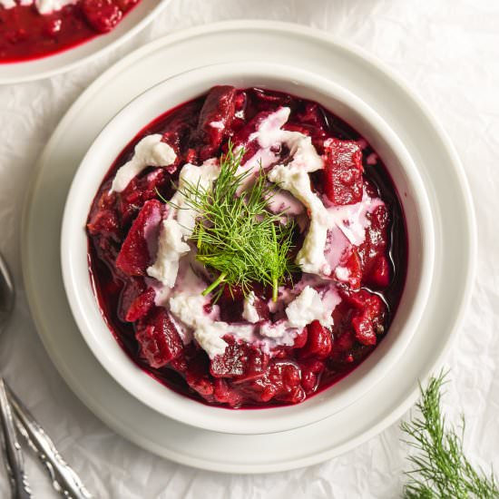 Ukrainian Red Borscht Soup