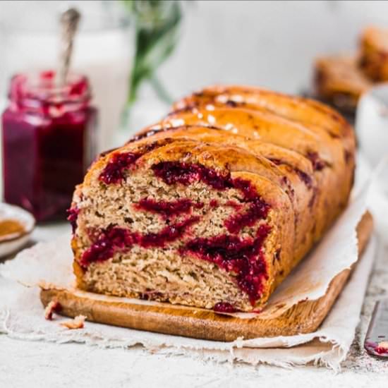 Vegan Raspberry Jam Babka