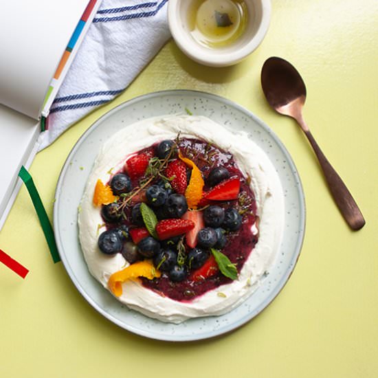 A Berry Platter with Labneh