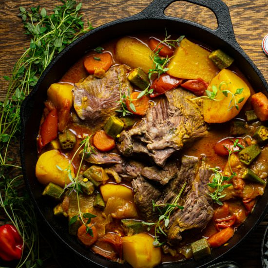 Jamaican Slow-Cooked Lamb Curry