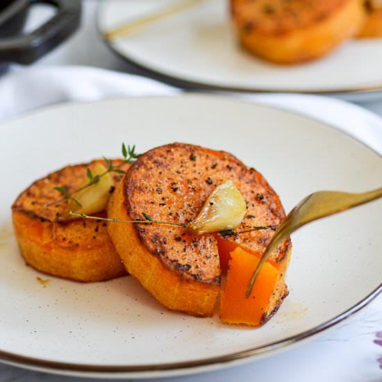 Garlic Butter Squash Steaks