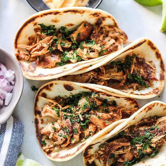 Slow Cooker Shredded Chicken Tacos