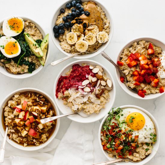 Creamy Oatmeal + Healthy Toppings