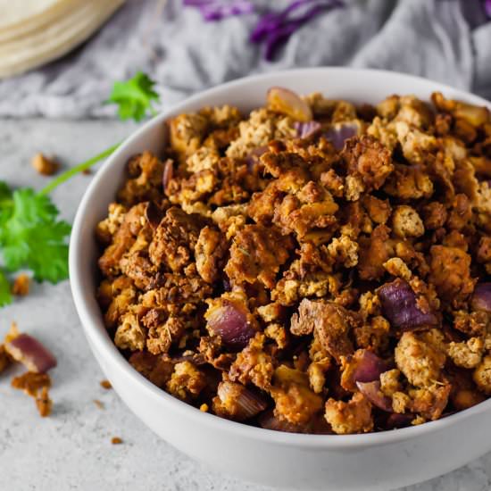 Chorizo Tofu Crumbles (oil-free)