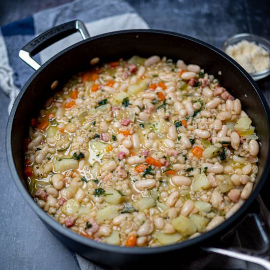 White Minestrone Soup with Barley