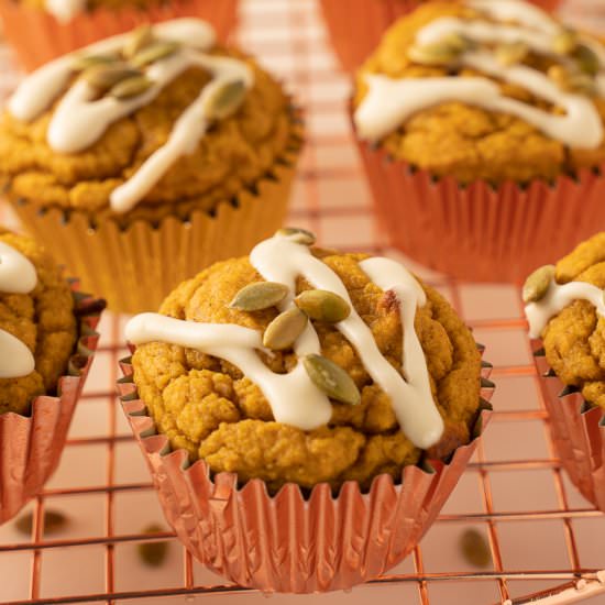 Keto Orange Glazed Pumpkin Muffins