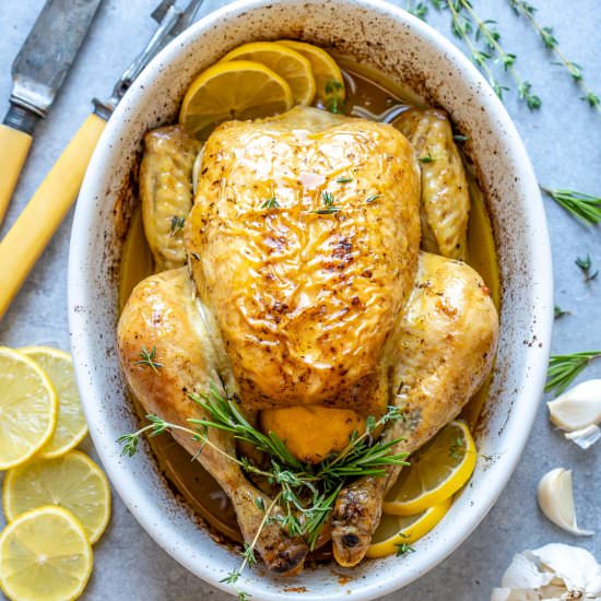 LEMON GARLIC OVEN ROASTED WHOLE CHI