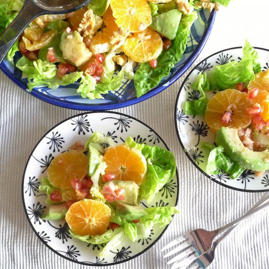 Clementine, Avocado, Walnut Salad