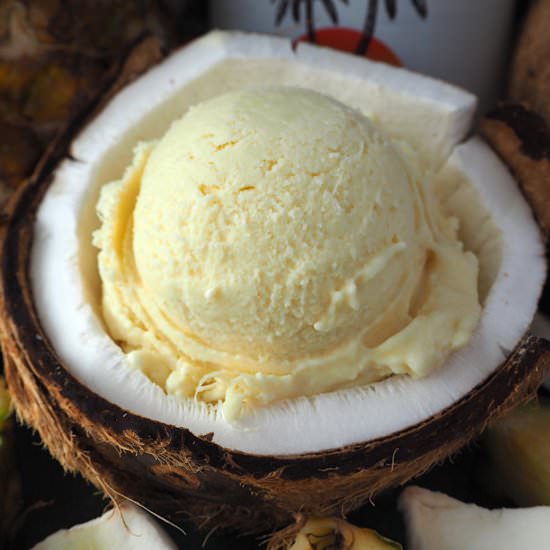 Pina colada ice cream