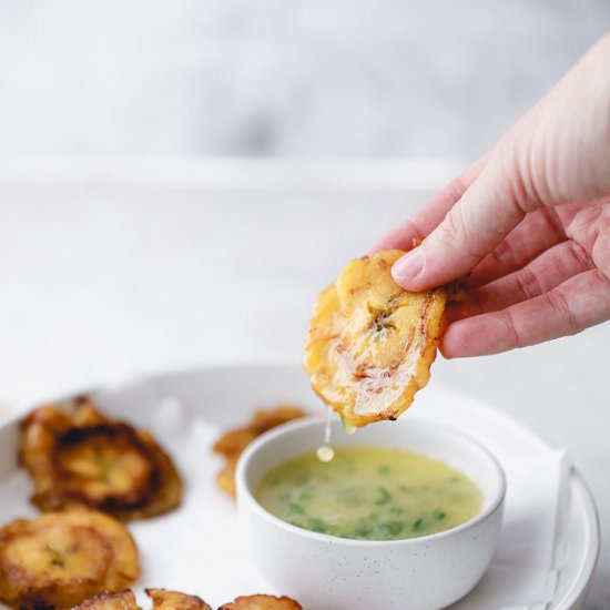 Tostones with Garlic Butter Sauce