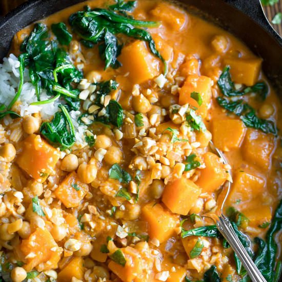 Chickpea and Butternut Squash Curry