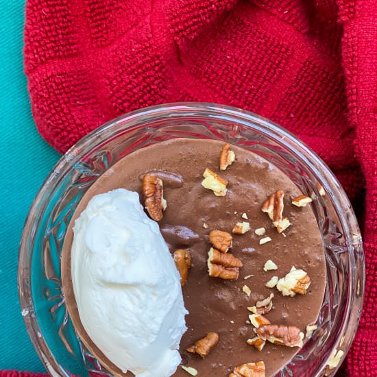 Chocolate Ginger Pudding w/ Pecans