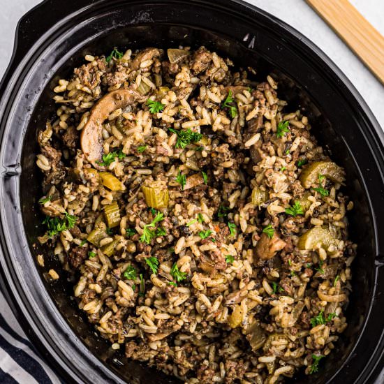 Crock Pot Hamburger Wild Rice
