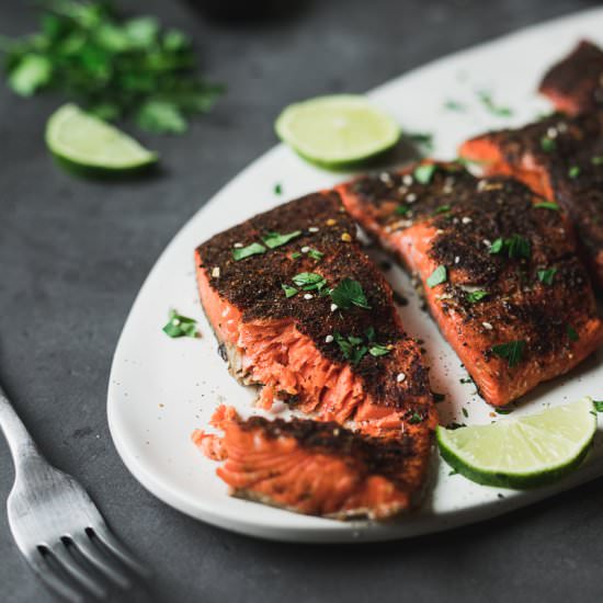 Air Fryer Salmon with Coffee Rub