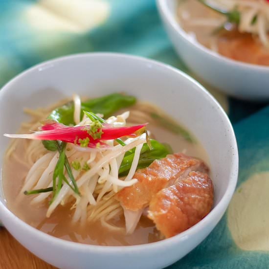 easy yuzu ramen with roasted turkey
