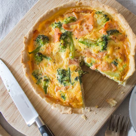 Smoked Salmon and Broccoli Quiche