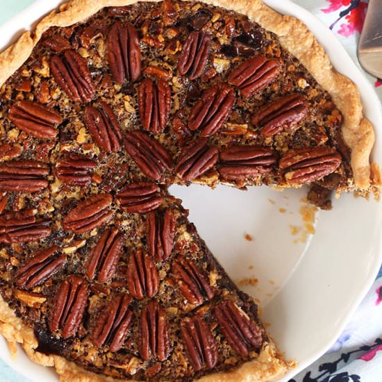 Chocolate Bourbon Pecan Pie