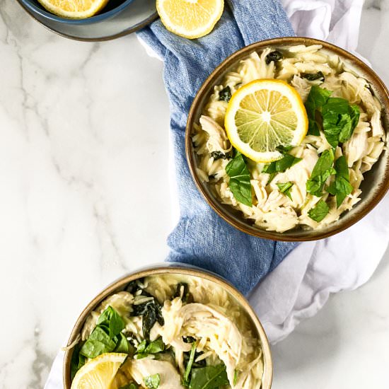 Lemon Chicken Orzo Soup