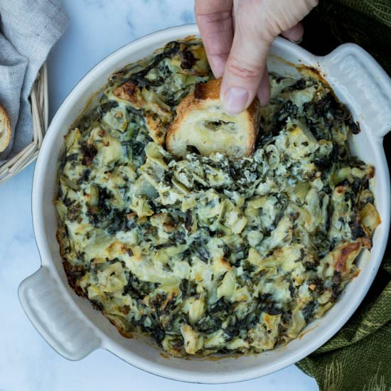 Healthier Baked Artichoke Dip