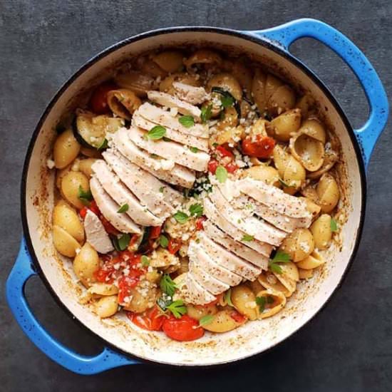Cacio e Pepe with Roasted Chicken