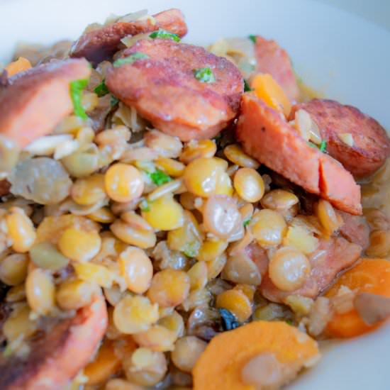 Lentils and Sausage Stew