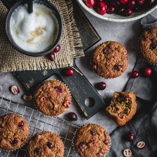 Healthy Banana Cranberry Muffins