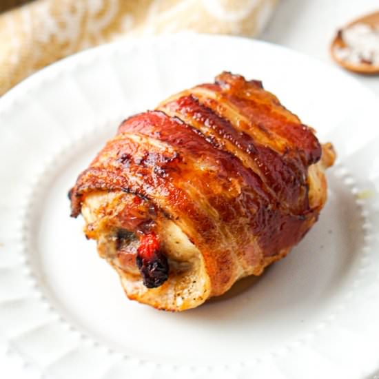 Keto Bacon Wrapped Chicken Thighs