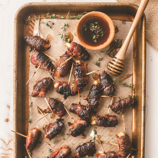 Bacon Wrapped Dates with Brie