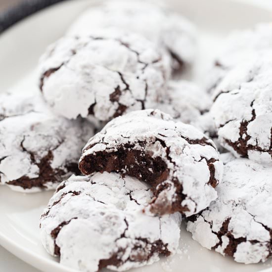 Double Chocolate Crinkle Cookies
