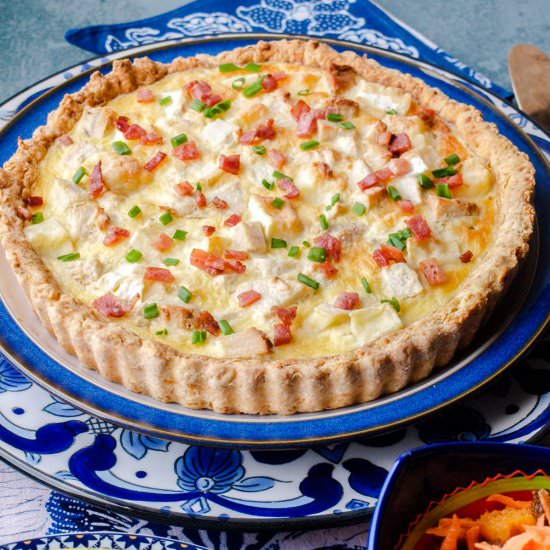 Cheese, Bacon & Turkey Quiche