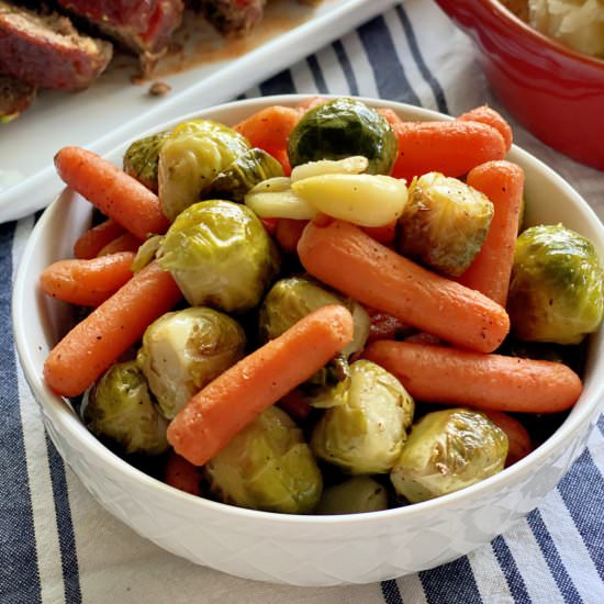 Roasted Brussels Sprouts and Carrot