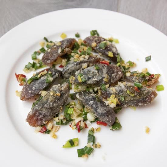 Salt and pepper century eggs