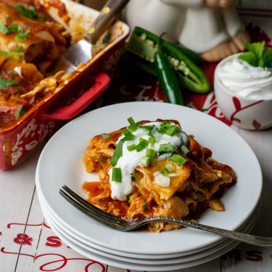 Gluten-Free Chicken Enchilada Lasag