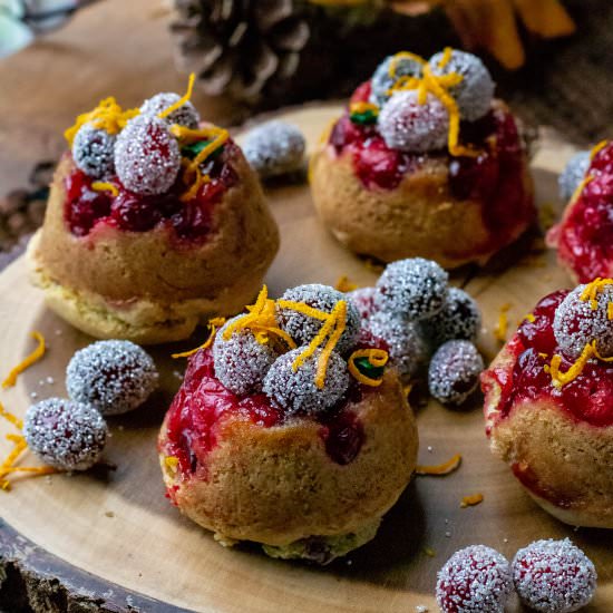 Cranberry Upside Down Mini Cakes