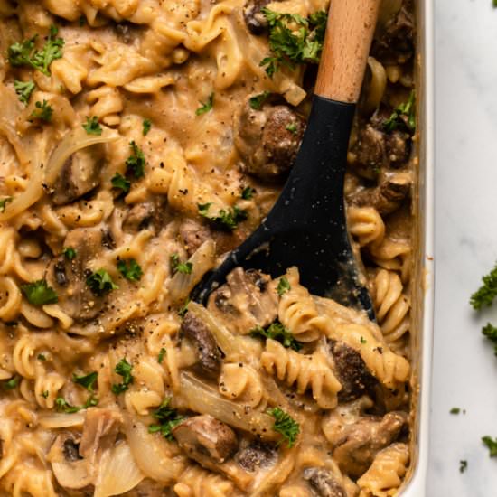 No Boil Baked Mushroom Stroganoff