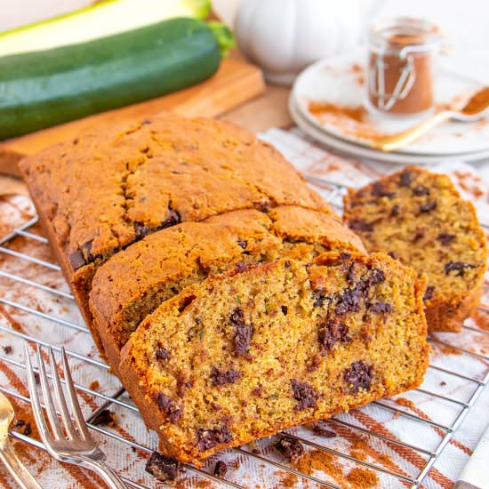 Vegan Chocolate Chip Zucchini Bread