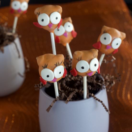 Owl cake pops