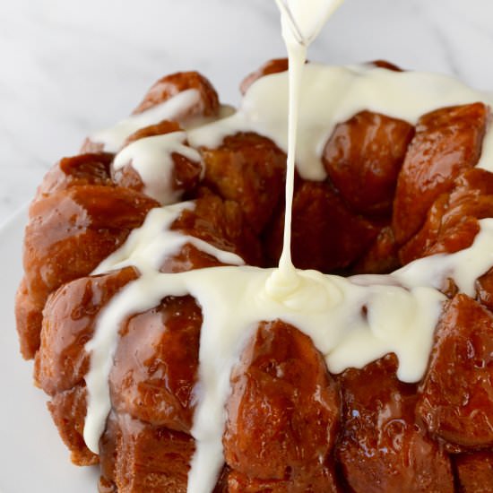 Monkey Bread + Cream Cheese Glaze