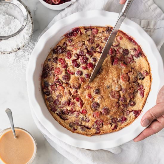 brown butter cranberry clafoutis