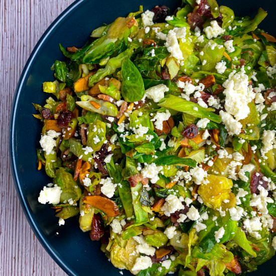 Warm Shaved Brussel Sprout Salad