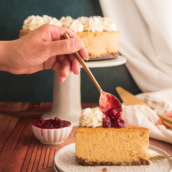 Pumpkin Cheesecake w/Gingersnap