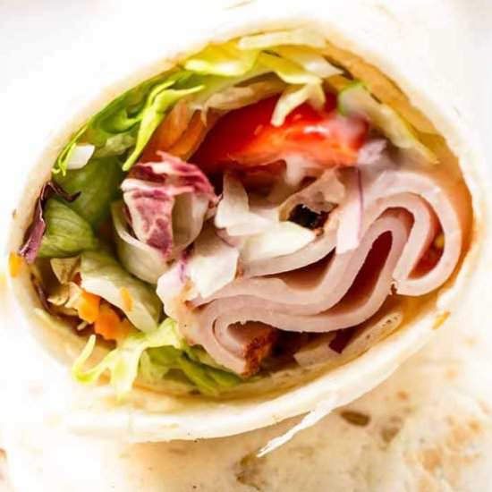 Chicken wrap with bacon