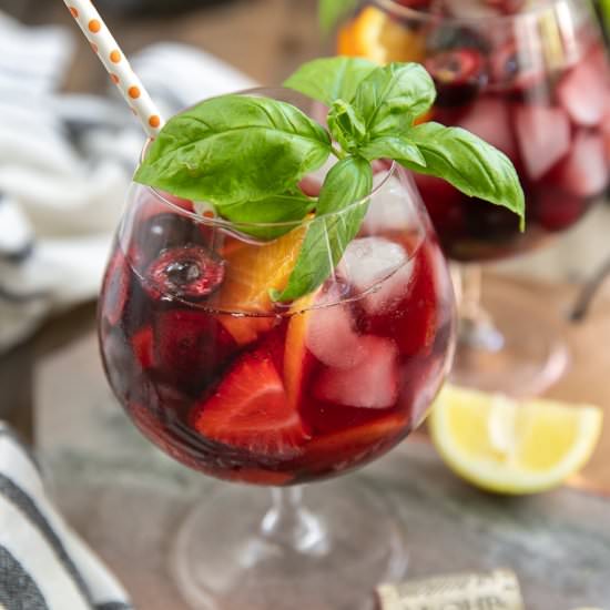 Cherry Strawberry Lemonade Sangria