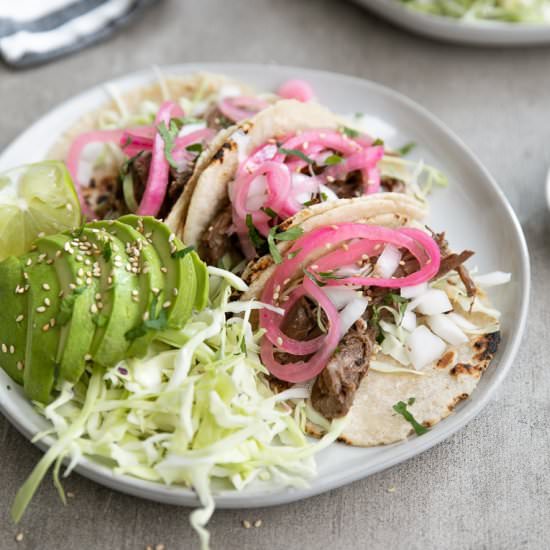 Lime Teriyaki Shredded Beef Tacos
