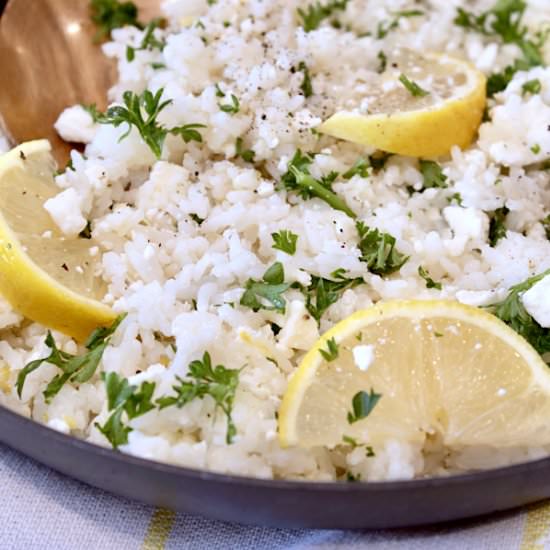 Greek Rice with Lemon and Feta