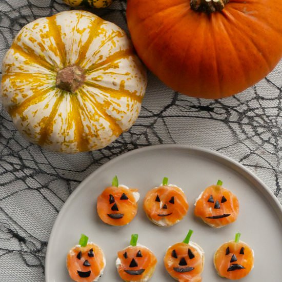 Spooky Smoked Salmon Canapes