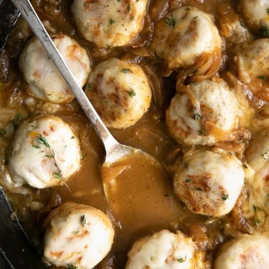 French Onion Meatballs