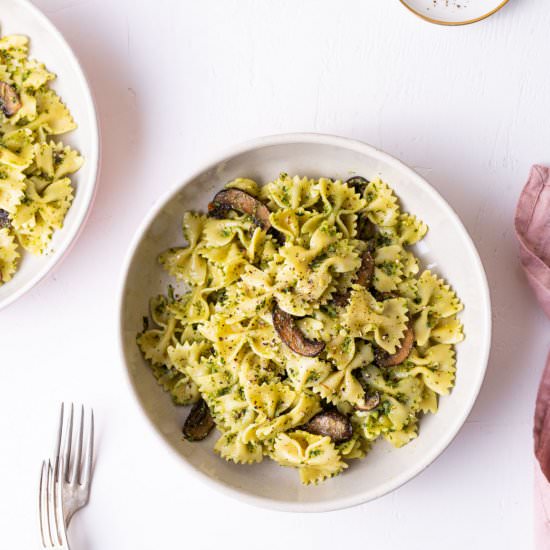 Mushroom Pesto Pasta