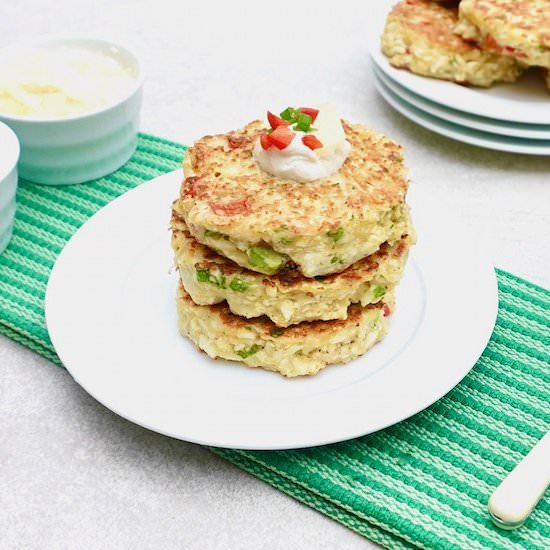 Cheesy Cauliflower Fritters