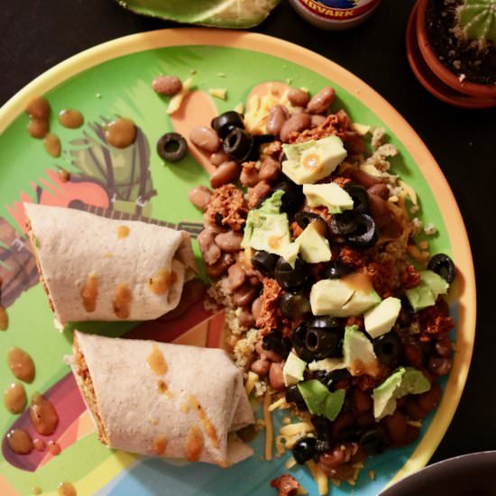 Vegan Quinoa Chorizo Burrito